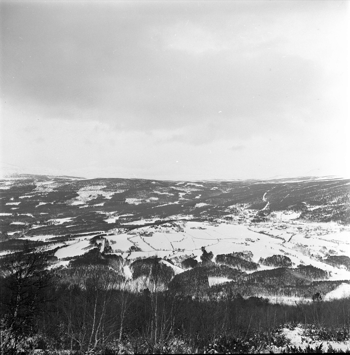 Dombås, Dovre, 22.01.1963. Utsiktsbilde.