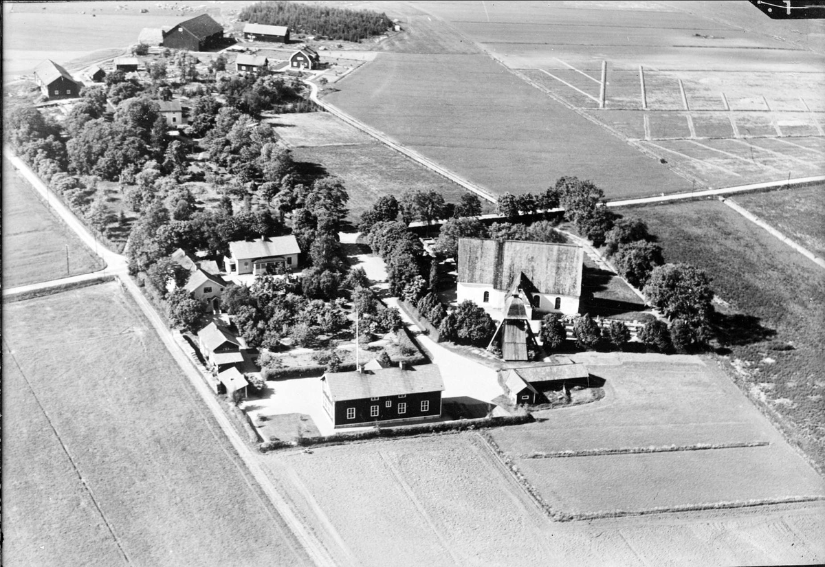 Flygfoto över Sparrsätra, Sparrsätra socken, Uppland 1936