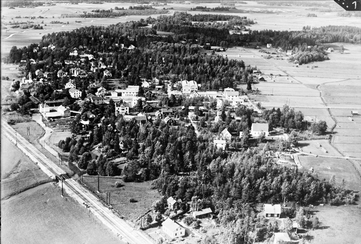 Flygfoto över Örbyhus, Uppland 1936