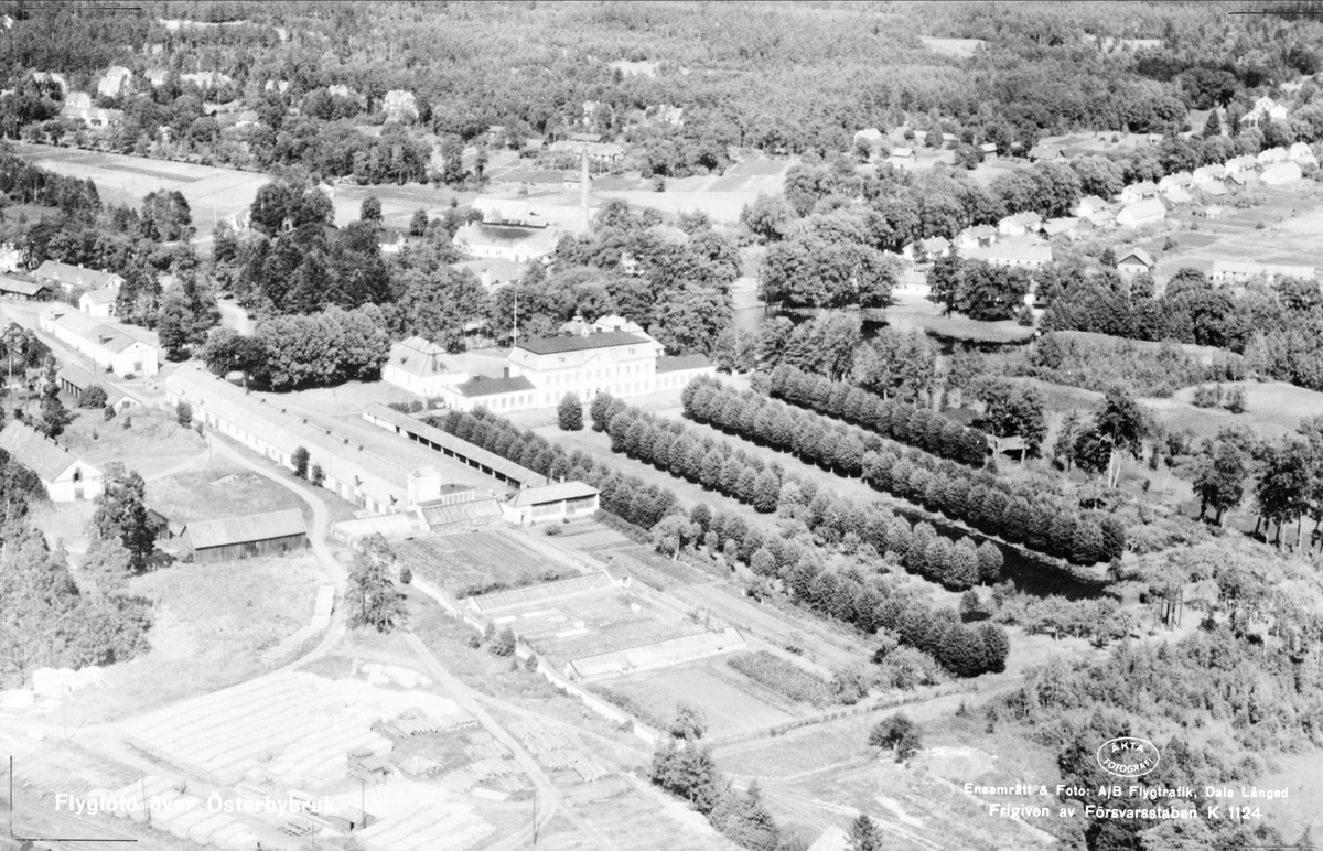 Flygfoto över Österbybruk, Films socken, Uppland 1947