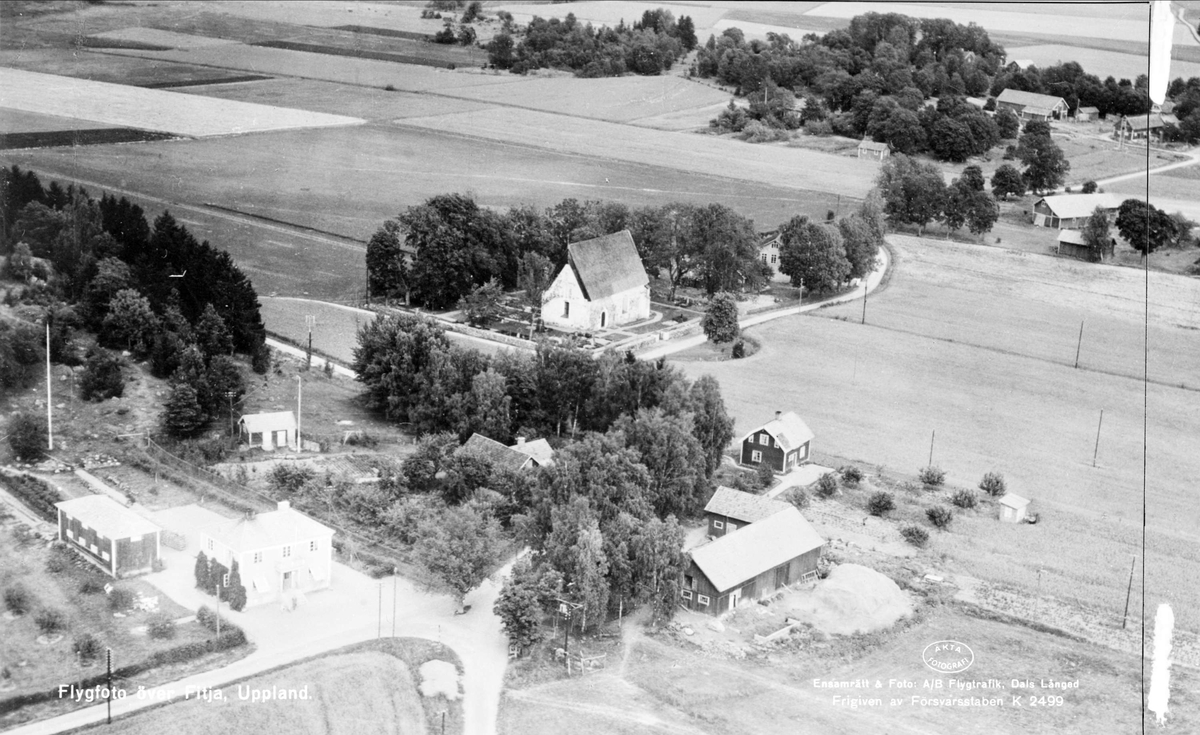 Flygfoto över Fittja, Fittja socken, Uppland 1947