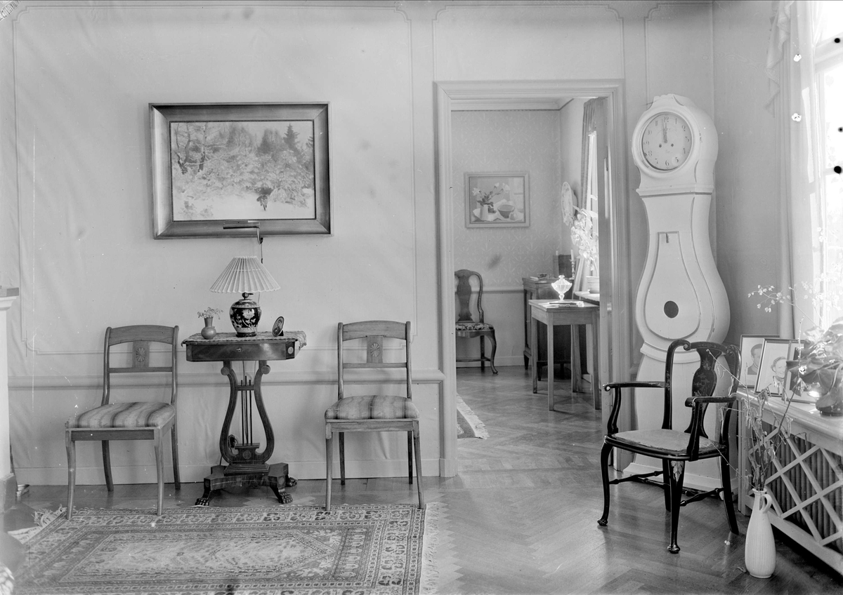 Interiör i läkaren Olof Bratts hem, Uppsala 1949