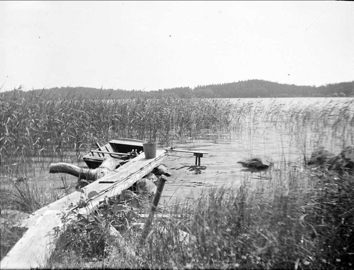 Gillfjärden vid Ängsbyle, Roslags-Bro socken, Uppland i juli 1927