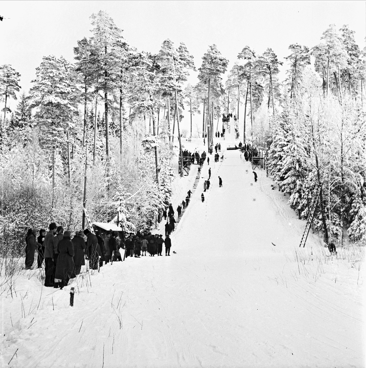 Backhoppning i Sunnerstabacken, Uppsala februari 1954