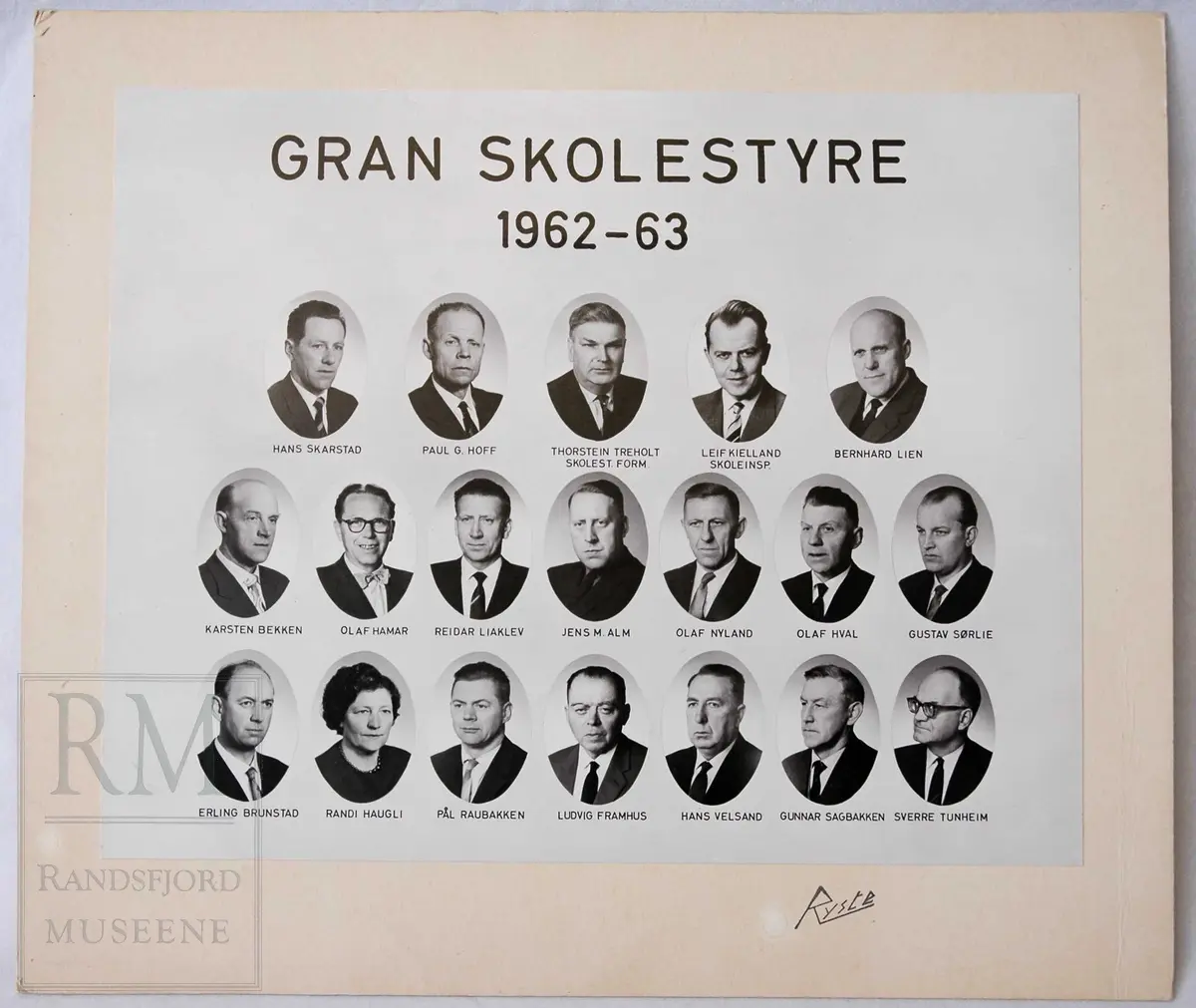 Gran skolestyre 1962-1963. Portretter.