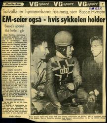 Faksimile fra VG, EM på Solvalla, Stockholm, 1957, Eduard Lü
