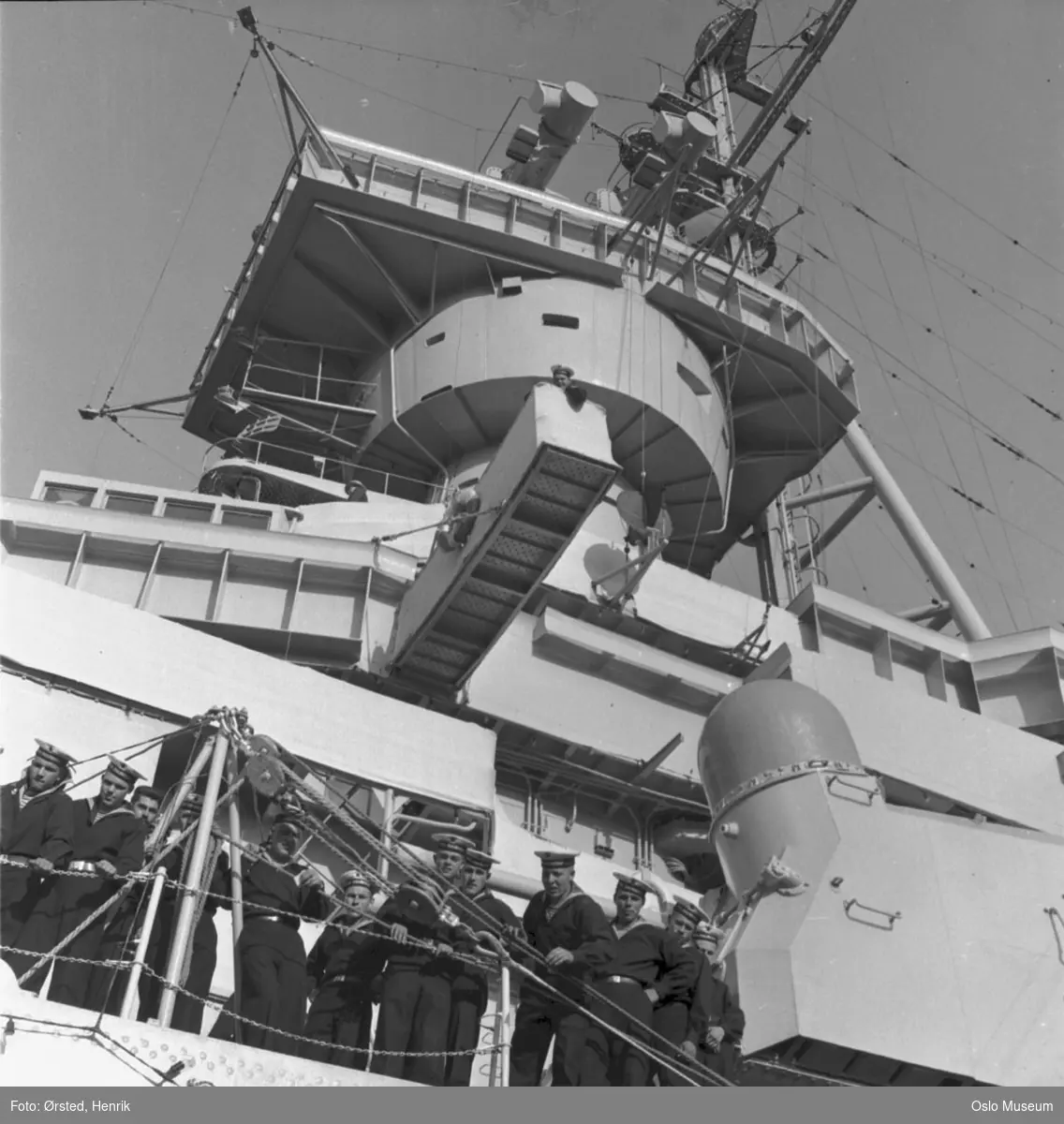 marinefartøy, dekk, marinegaster, radar - Oslo Museum / DigitaltMuseum