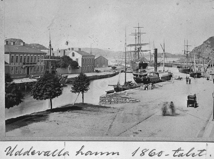 Text på kortet: "Uddevalla hamn 1860-talet".