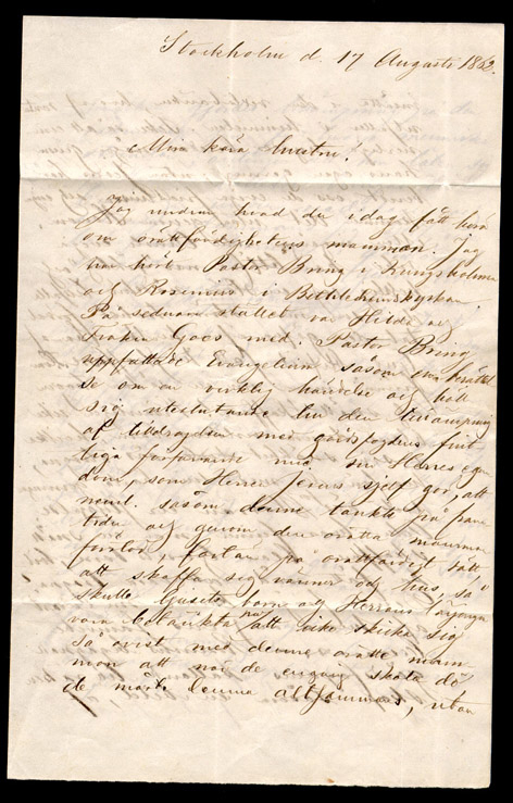 Text: 1862 aug 22 - clear ulmar on letter from Stockholm to Östra
Husby.

Stämpeltyp: Normalstämpel 10