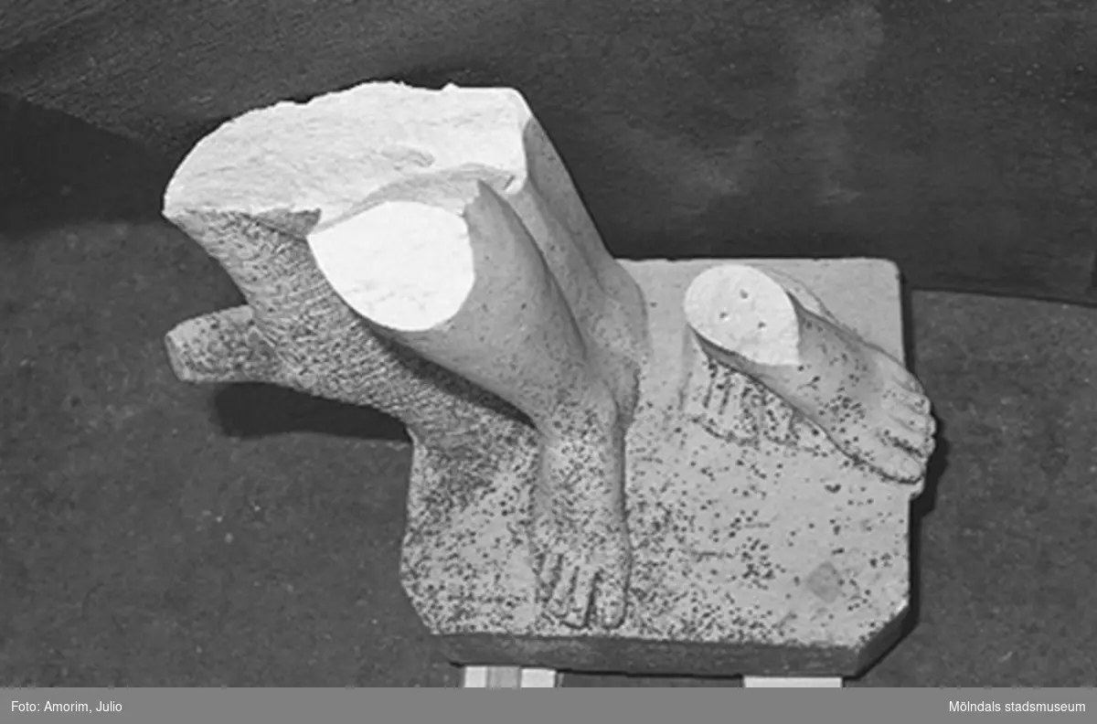 Dokumentation av lagning av skulpturer Bacchus och Flora efter sönderslagningen 1993.
