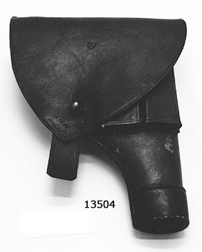 Pistolhölster till9 mm m/1907, Modell.
Märkt med bläck: Modell! för Pistolhölster Kustartilleriet.