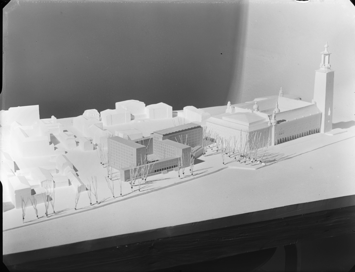Modell av kommunalhus på Kungsholmen