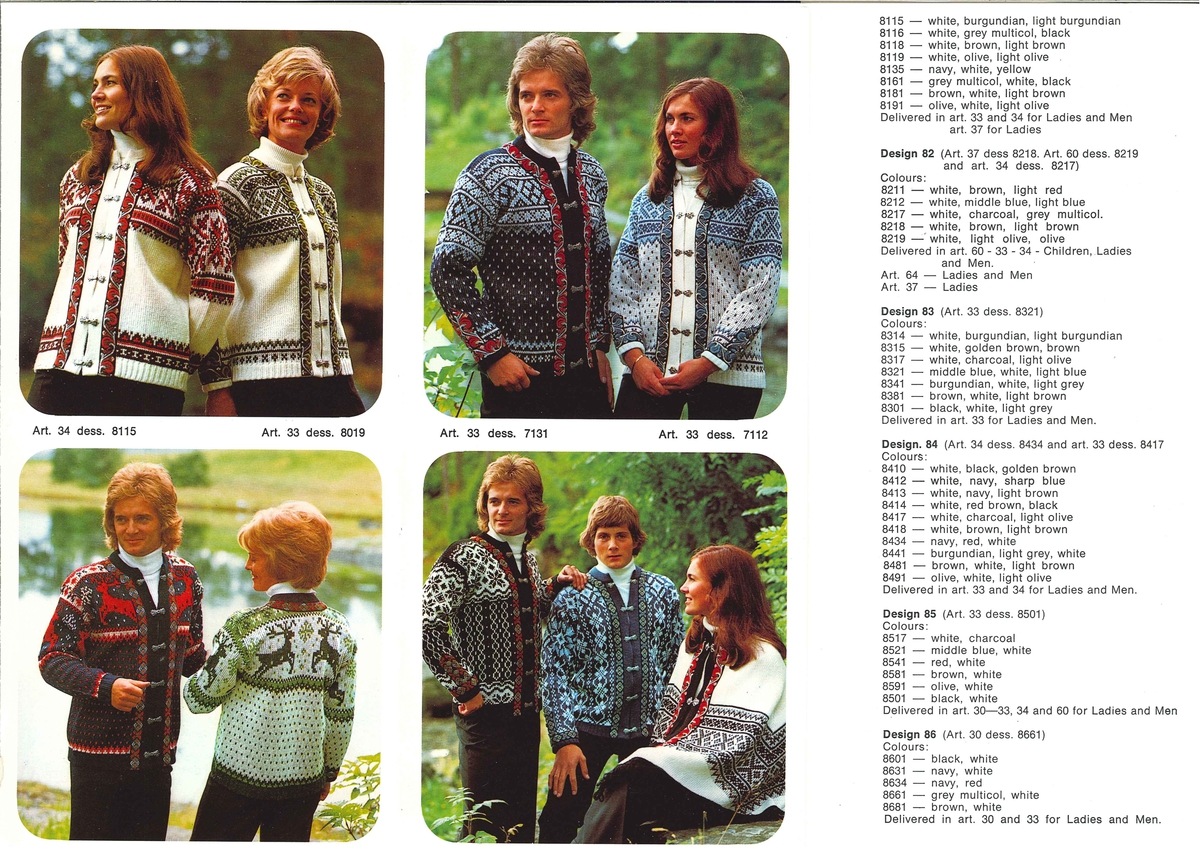 Brosjyre for Evebøfoss 1975. Presentasjon av produkt i bilete og tekst.
Tekst på engelsk.