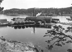 Dette er Gimle Dampsag på Hisøy, Arendal. Grunnlagt i 1868 a