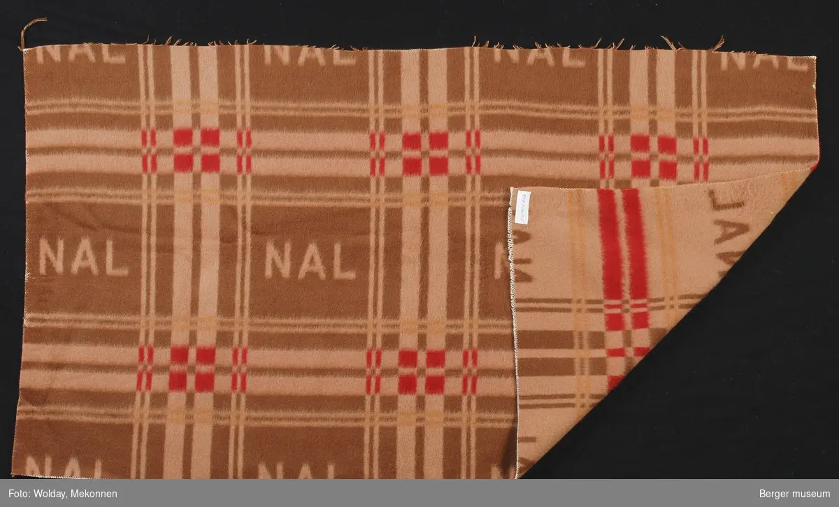 Dette er en prøve med linje og rutemønster med logo N.A.L. Norske Amerikalinjen