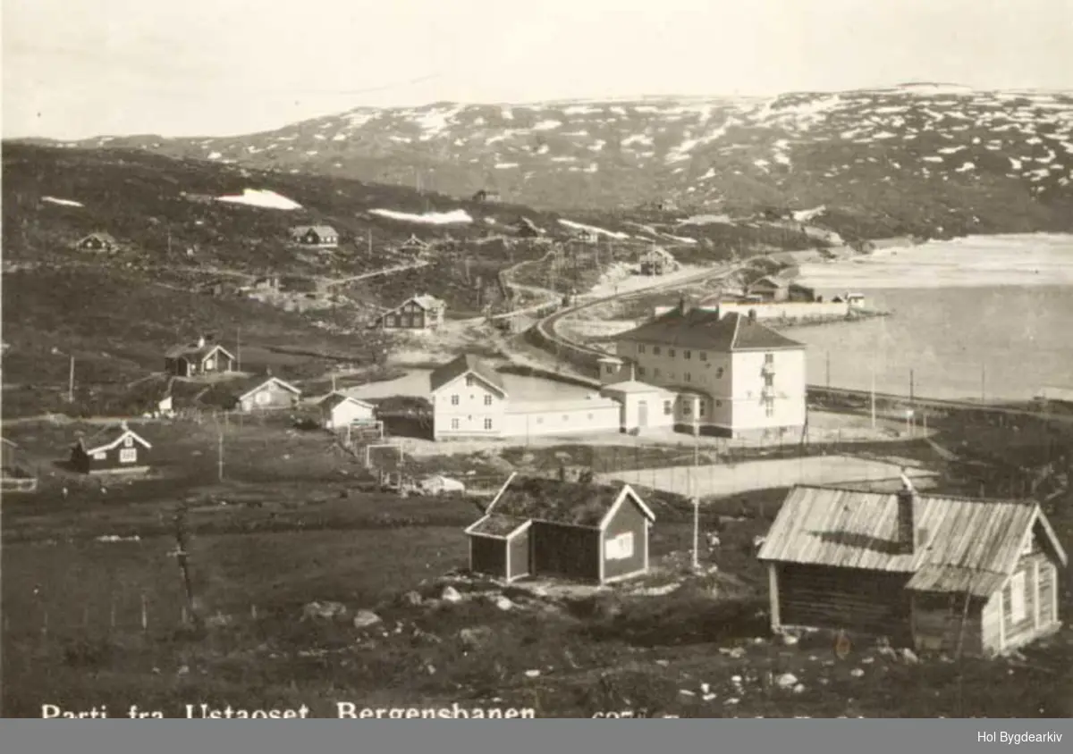 Tettstad, Ustaoset Hotell, hytter, Bergensbanen, jernbanetasjon