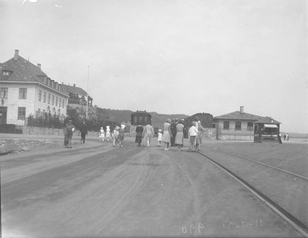 Området rundt Kragerø Jernbanestasjon 11 Juli 1931