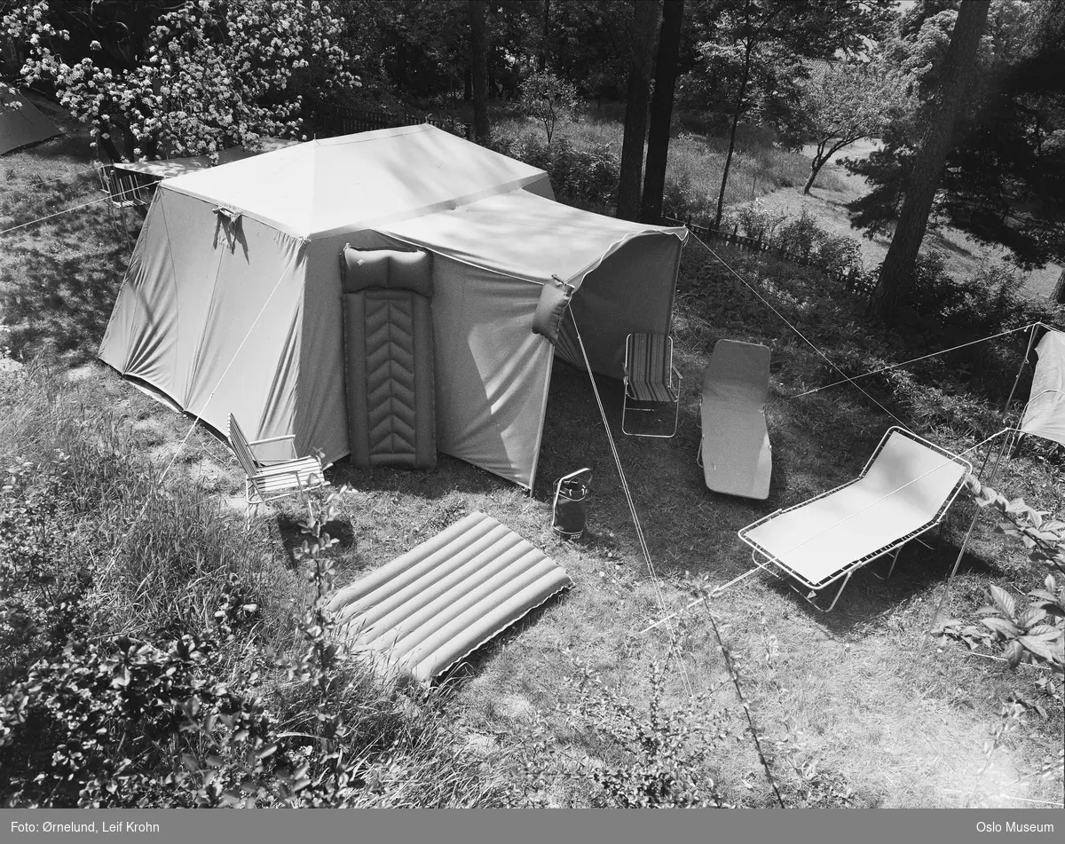 campingutstyr, telt, luftmadrasser, campingsenger, campingstoler
