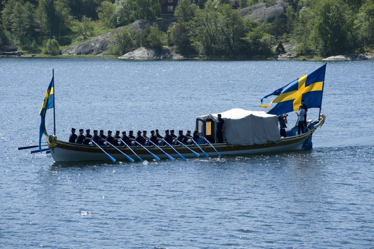 Övning att ro Vasaorden inför bröllopet mellan Kronprinsessan Victoria ...