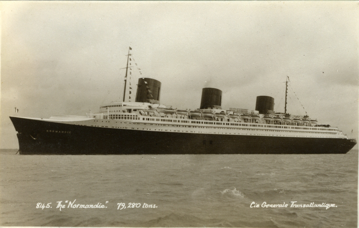 8145. The "Normandie". 79,280 Tons. Cia Generelle Transatlantique.
"Sunshine" Series Real Photo
Photgraphed and Printed by E.A. Sweetman & Sons. Tunbridge Wells.