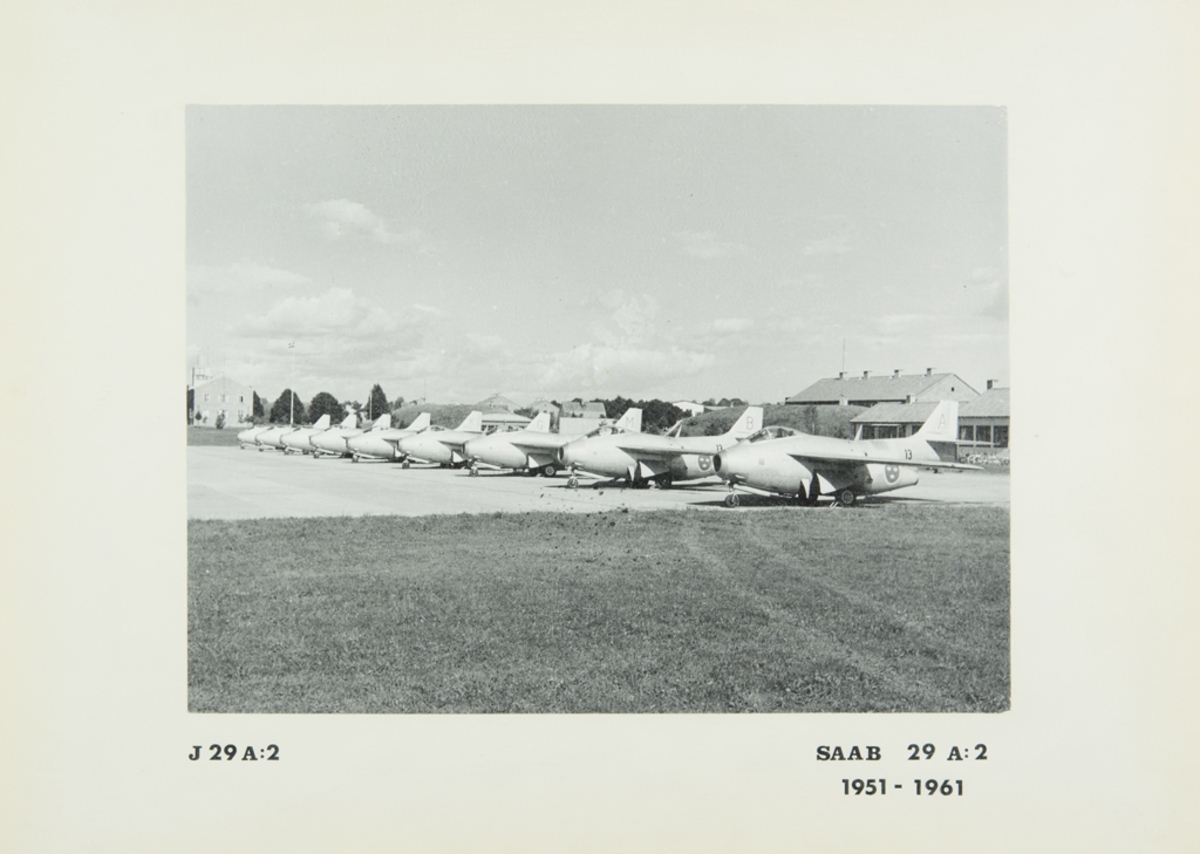 Inglasat foto på J 29 A:2, SAAB 29 A:2 1951-1961