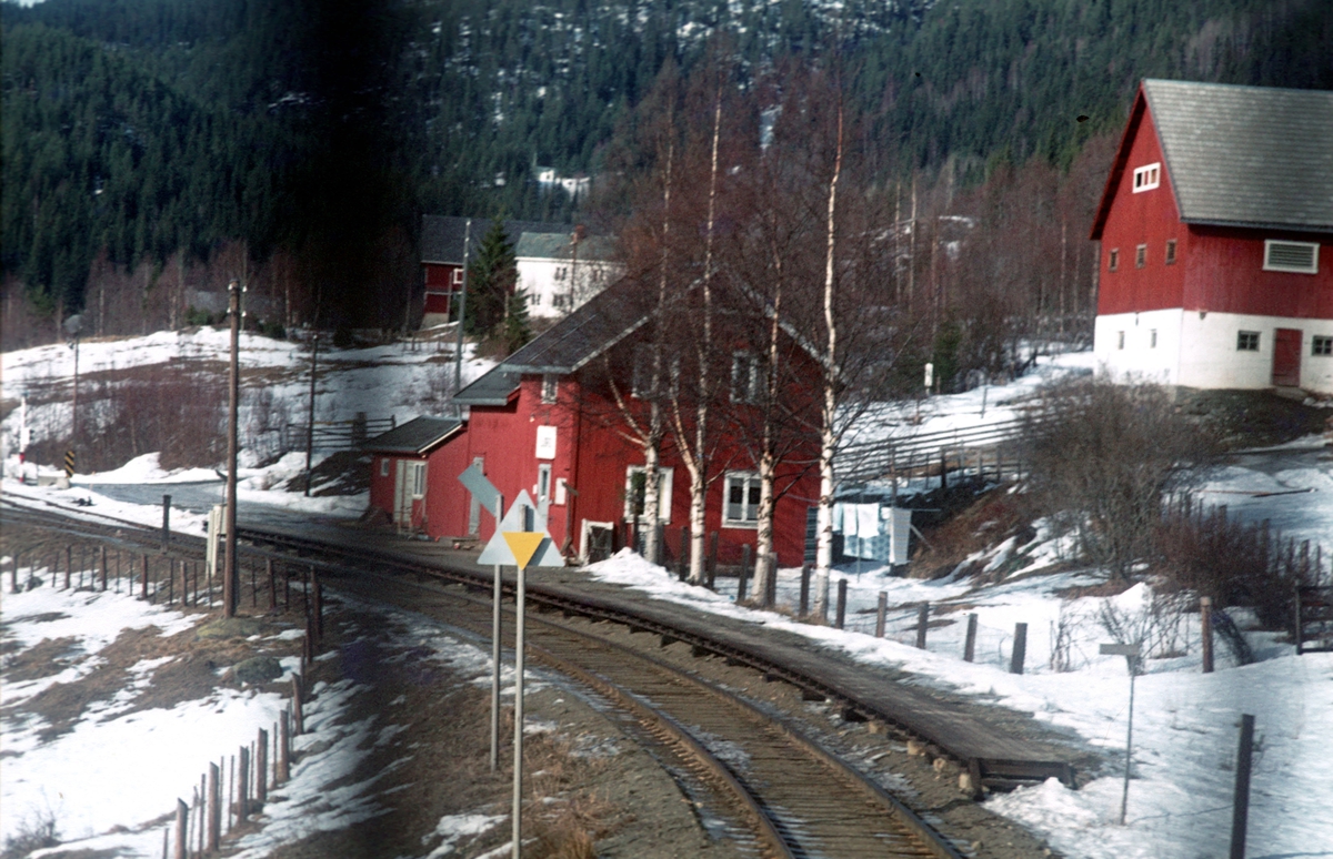 Tog til Fagernes kjører inn til Bjørgo.