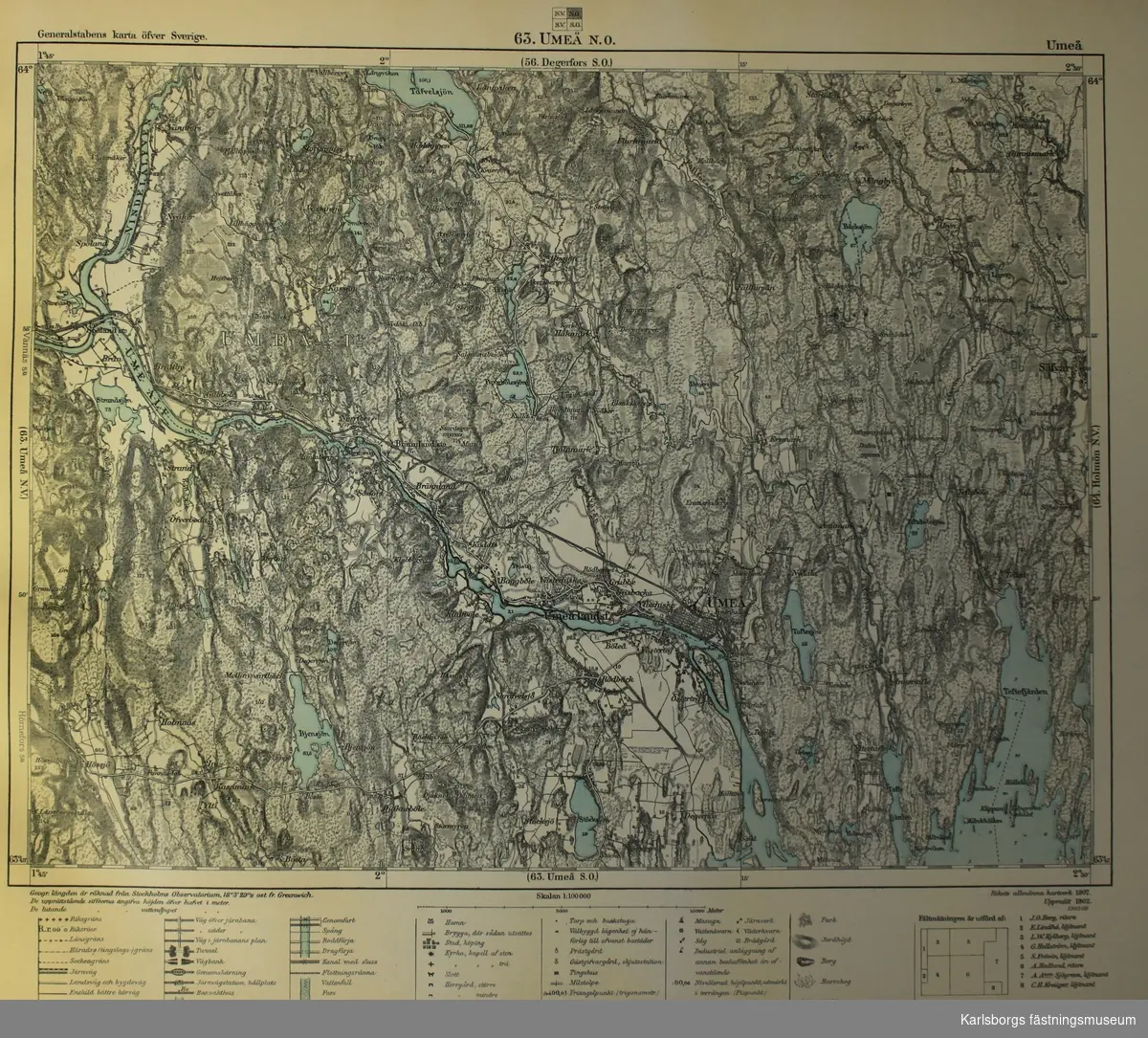 Generalstabens karta över Sverige (pärm) Norra delen. 

Skala 1: 100 000