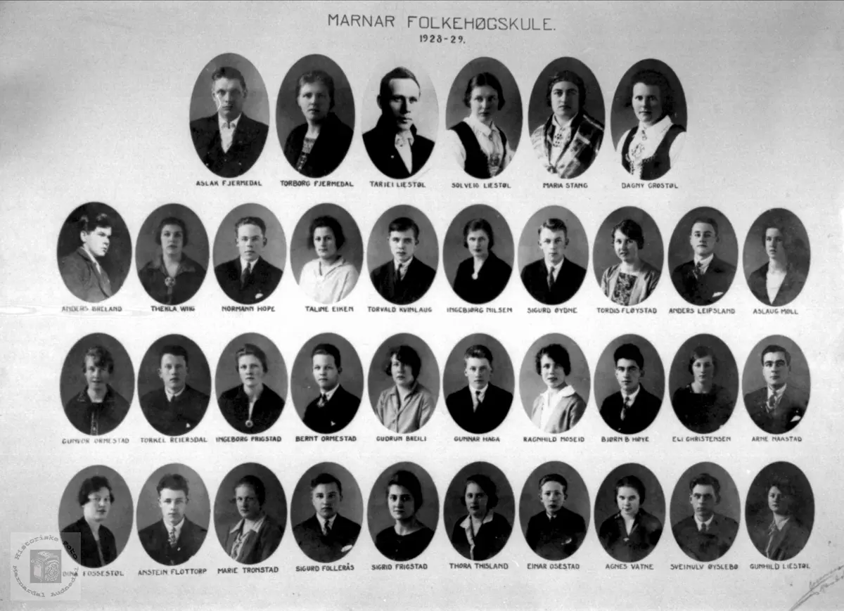 Marnar folkehøyskole 1928-1929