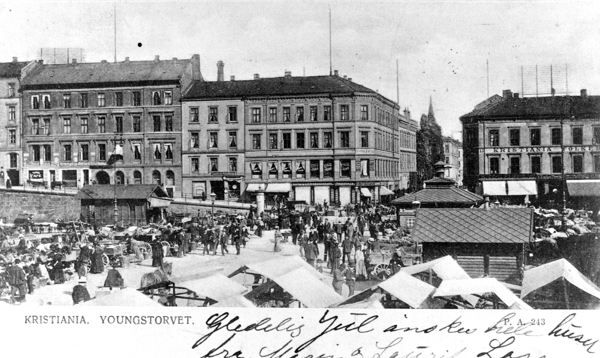 POSTKORT, YOUNGSTORGET, KRISTIANIA. OSLO. P.A. 243.