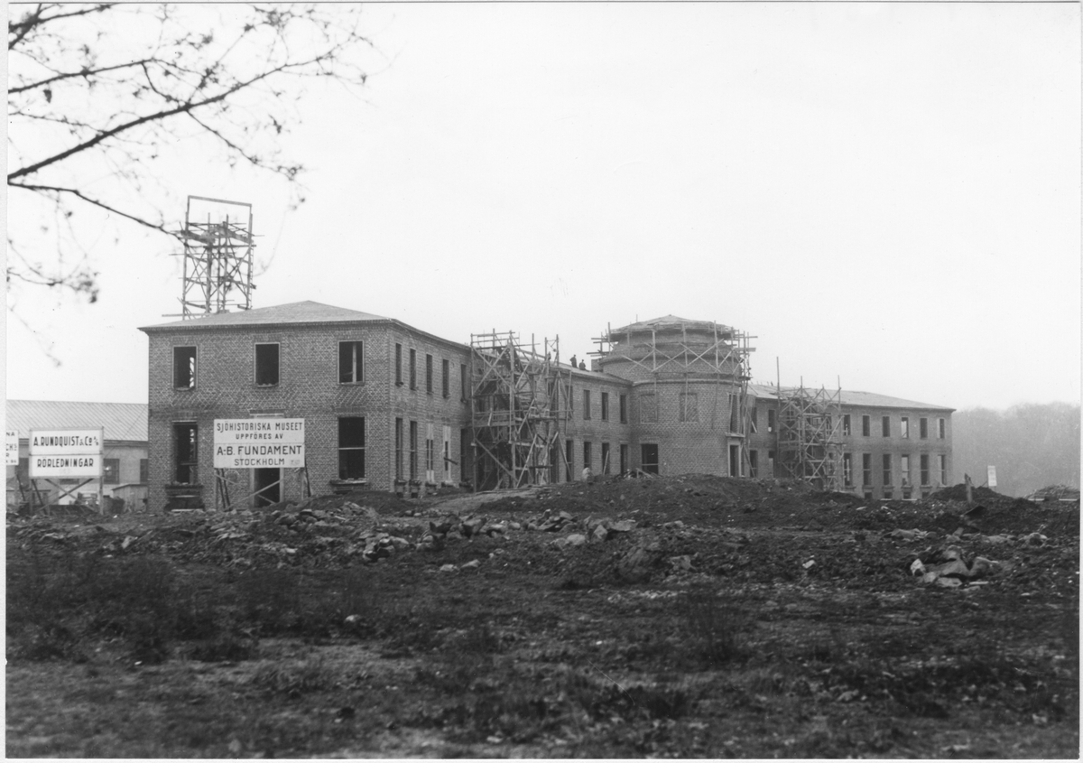 Sjöhistoriska museet under uppbyggnad, 11 december 1934.