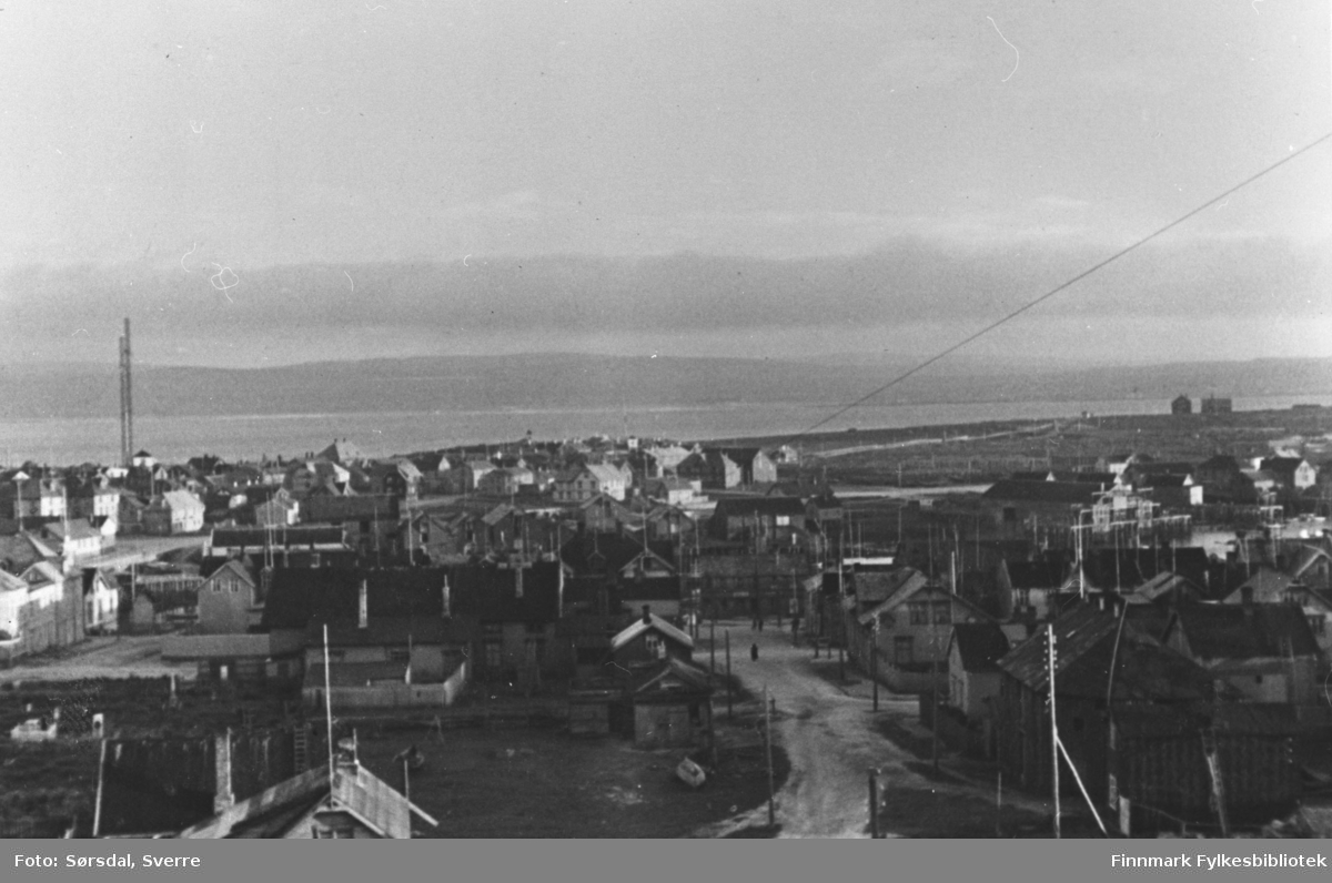 Bildet over Vardø by 1934. Oversiktsbildet.