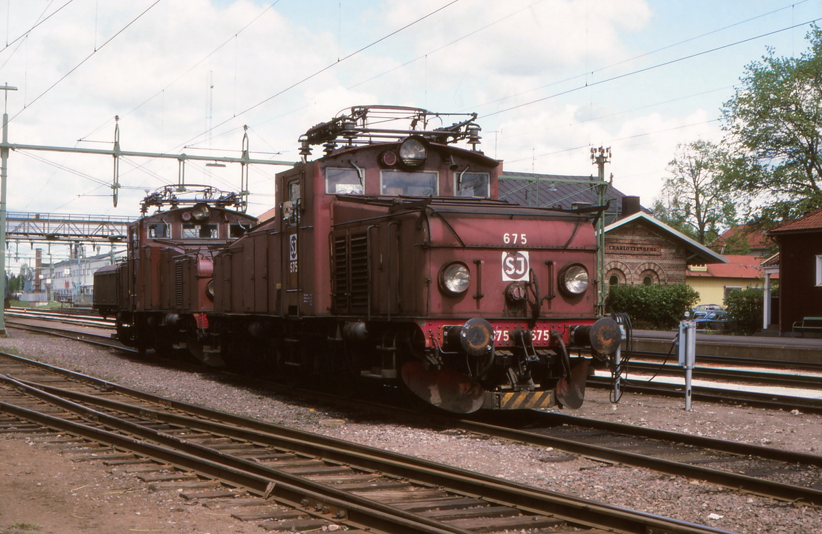 Elektriske lokomotiver SJ litra Hg i Charlottenberg. Hg 675.