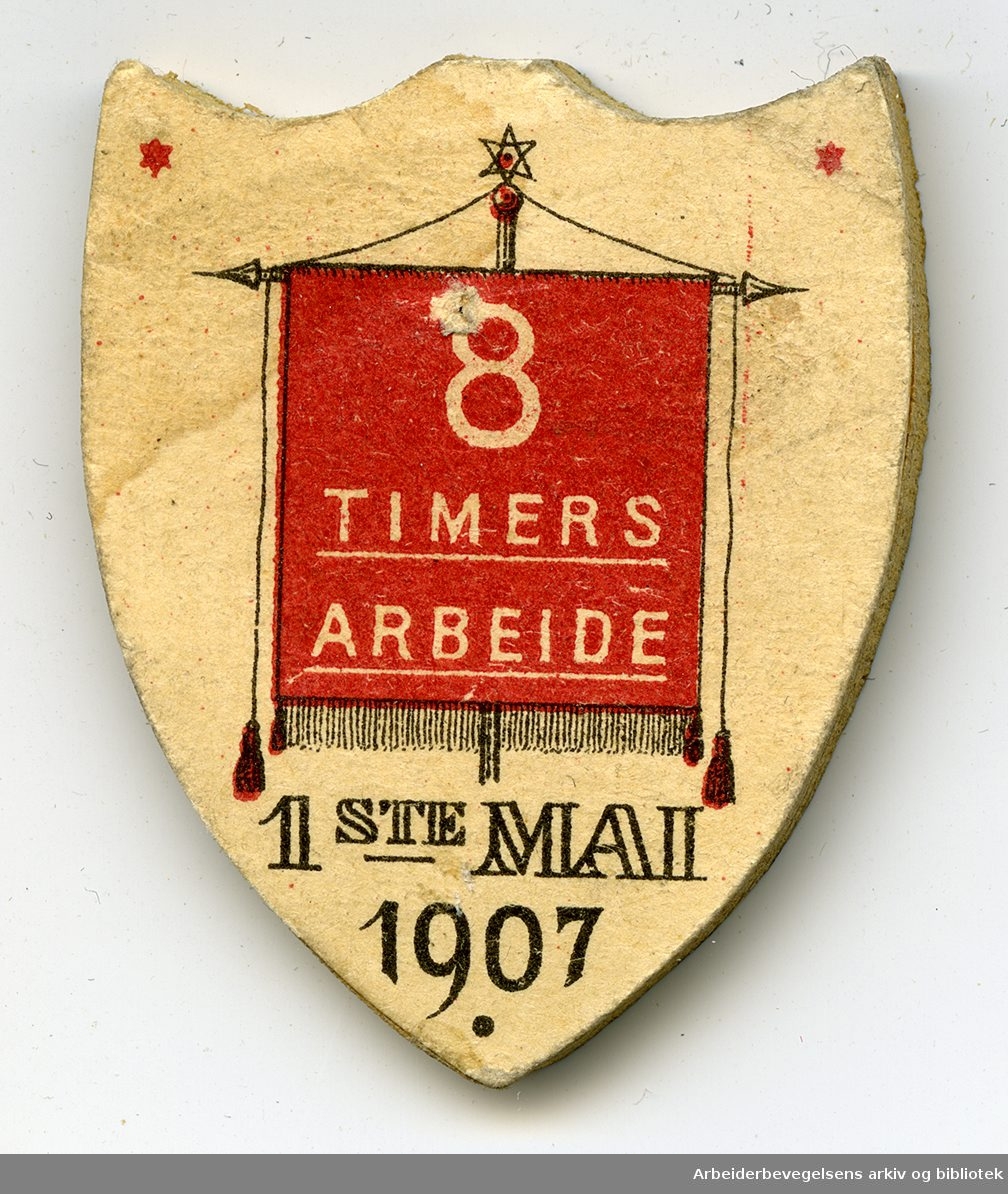 Arbeiderpartiets 1. mai-merke fra 1907
