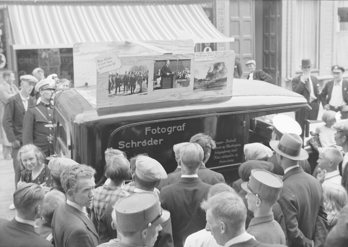 Jubileumsutstillingen i Levanger 1936 - Schrøders rullende fotolab.