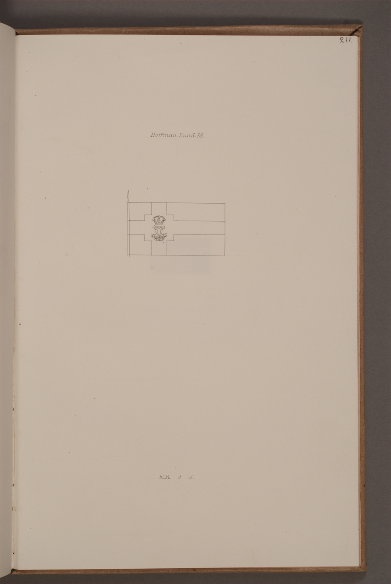 Avbildning föreställande fälttecken taget som trofé av svenska armén. Den avbildade fanan finns bevarad i Armémuseums samling, för mer information, se relaterade objekt.