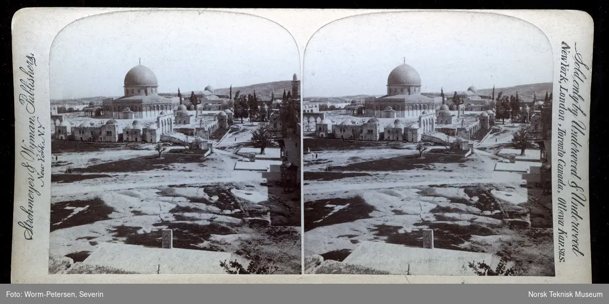 Omar moskeen og ruinene etter Salomons tempel, Jerusalem