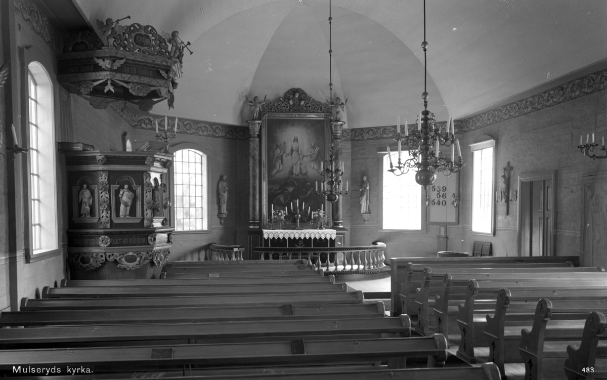 Interiör från Mulseryds kyrka.