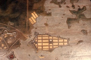 Kalmar, modell av Erik Dahlberg 1682. Armémuseum.