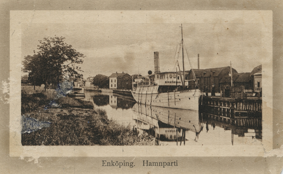 Hamnen, Enköping, med ångbåten "Enköping 1".
