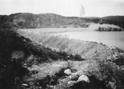Viksjødammen 15. august 1920. Fra byggingen av Tårnet krafta
