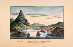 Byen Aalesund i Søndmøre i Romsdalens Amt [Litografi]