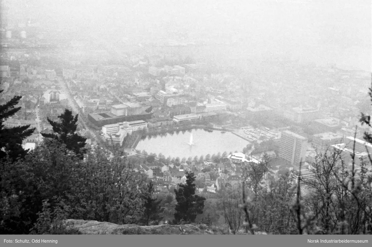 Kulturutvalget er i Bergen. Utsikt over byen, kanskje fra Fløyen.