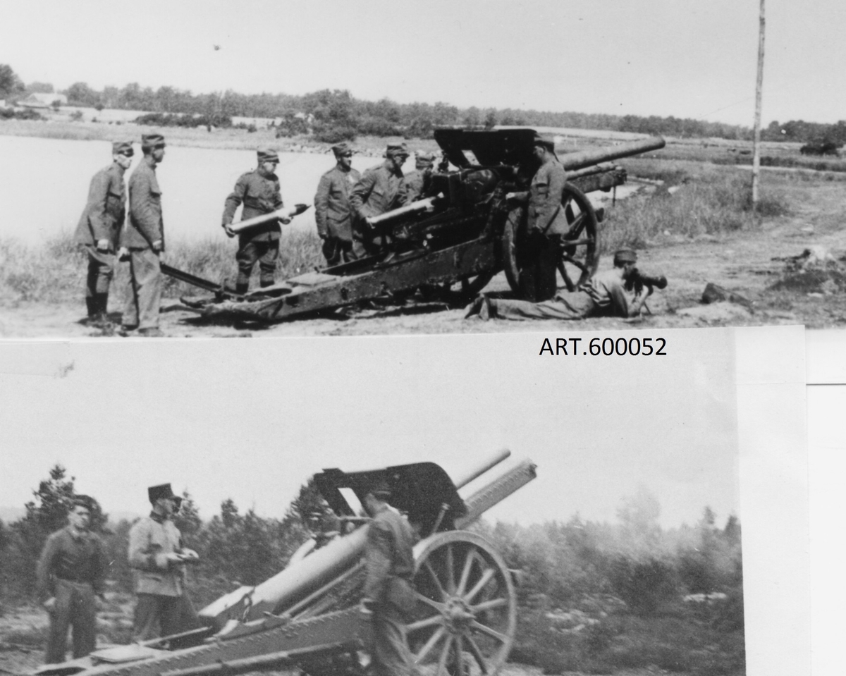 Under första världskriget framgick ett behov av tyngre och långskjutande artilleri. För att snabbt bättra på läget, köptes från Tyskland 12 av vardera 10 cm kanon och 21 cm haubits med en del ammunition och vagnar etc. Kanonen var av typ Feldkanone m/04 vilken 1917 försetts med ett nytt långt eldrör (30 till 45 kaliber).
10 cm kanonerna bildade en tung hästdragen division först i Karlsborg sedan på A 6 i Jönköping där den i slutskedet drogs av en Landsverk artilleritraktor. Kanonerna bildade från 1941, två lastbilsdragna landstorms/lokalförsvarsbatterier på A 3, för Ö Blekinge, senare det ena till Falsterbo kanalområde. Kvar i tjänst till 1965.

Artillerimuseets kanon är hämtad från vallarna i Karlsborg. 
VID A3		ca 1941- 1965
VIKT		2 815 kg
ELDRÖR		10,5 cm, längd 45 kalibrar, kil
SKOTTVIDD/AM	max 590 m/sek för laddning 2.Max elevation 45 grader. Max 11,2 km för spränggranat m/22(17,2 kg). Granatkartesch. Patronhylsa, 8 skott/min.





*Bilder från lokalförsvaret i Ö Blekinge under 1940-talets början. En 3-tons bandtraktor (finns i samlingarna) drog pjäsen i terrängen och en lastbil på vägen. En enkel föreställare(hjul-par) fanns, vilken kunde hängas under eldröret då den inte utnyttjades på väg.
