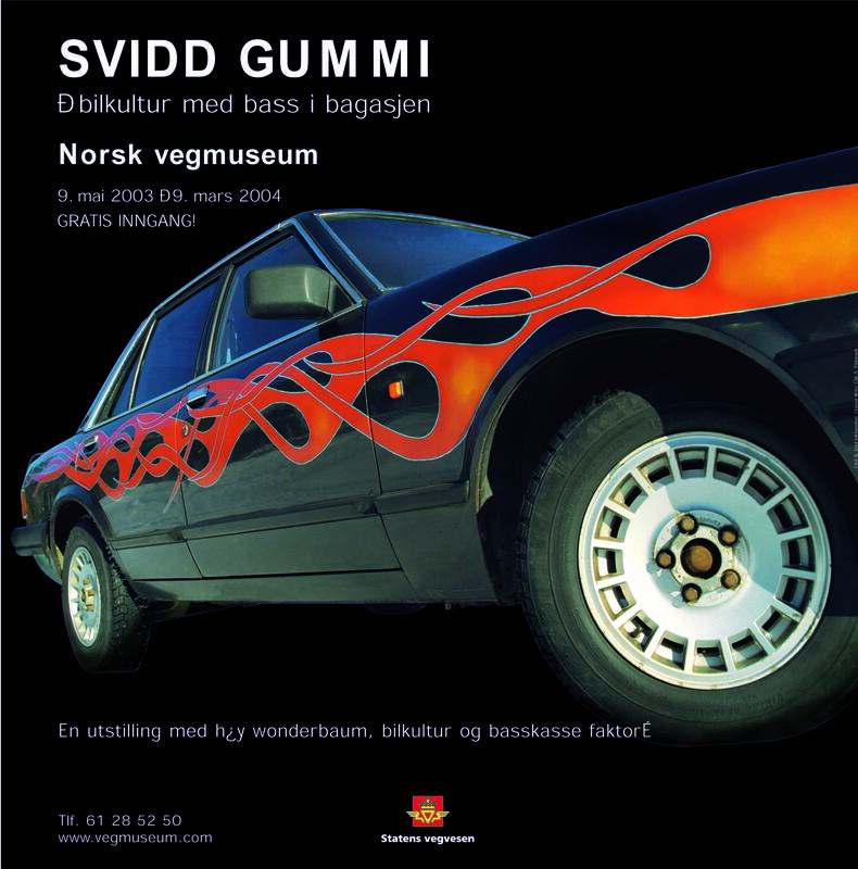 Plakat til utstillingen Svidd gummi