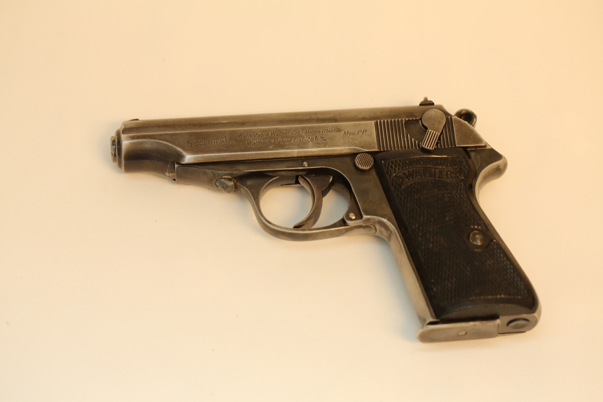 Pistol Walther modell PP (7,65, kal), våpennr. 217259P, plombert.
