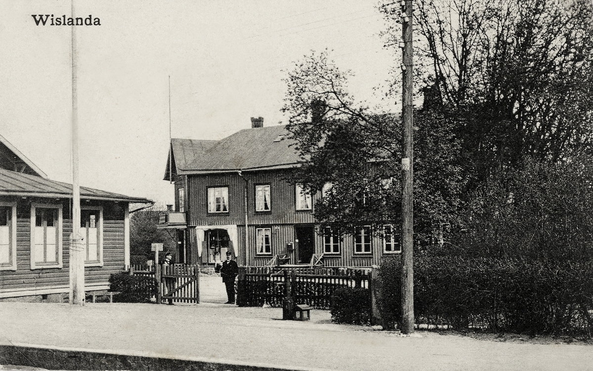 Vislanda hotell m.m., Vislanda. Till vänster skymtar järnvägsstationen. Tidigt 1900-tal.