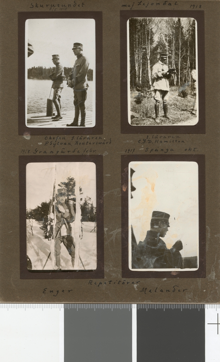 Text i fotoalbum: "febr 1918 Grangärde. Repetitörer: Melander".