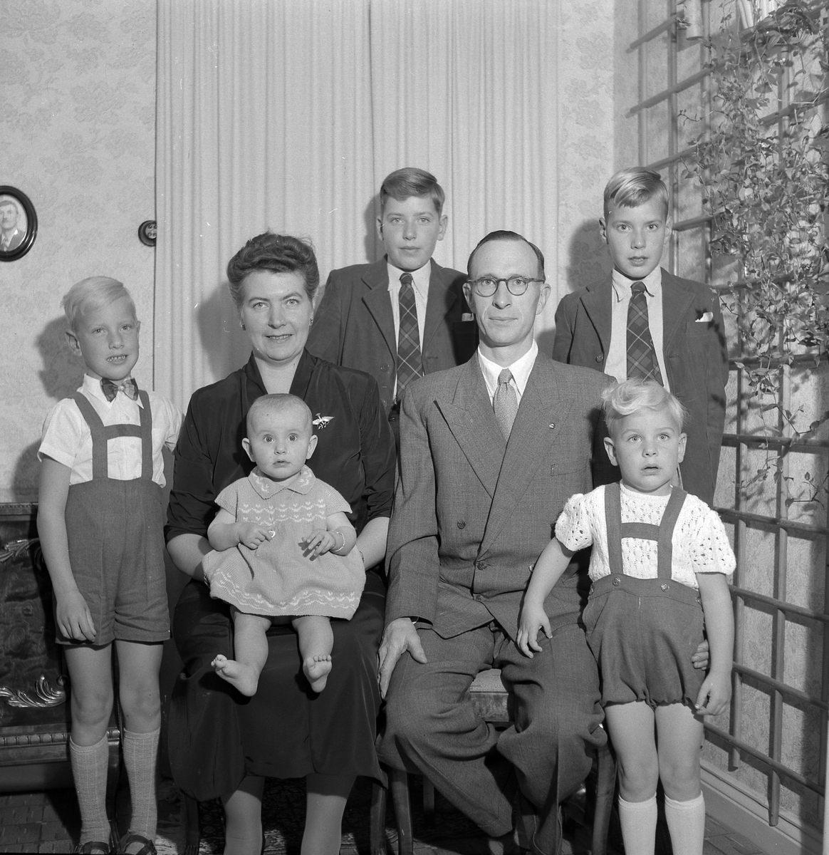 Familjen Torsten Gustavsson (vävlagare). Sept 1953