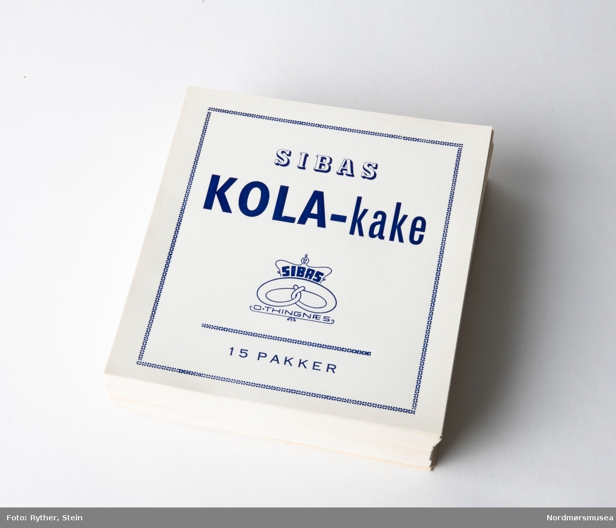 Etiketter til kasser med 15 esker Sibas Kola-kake