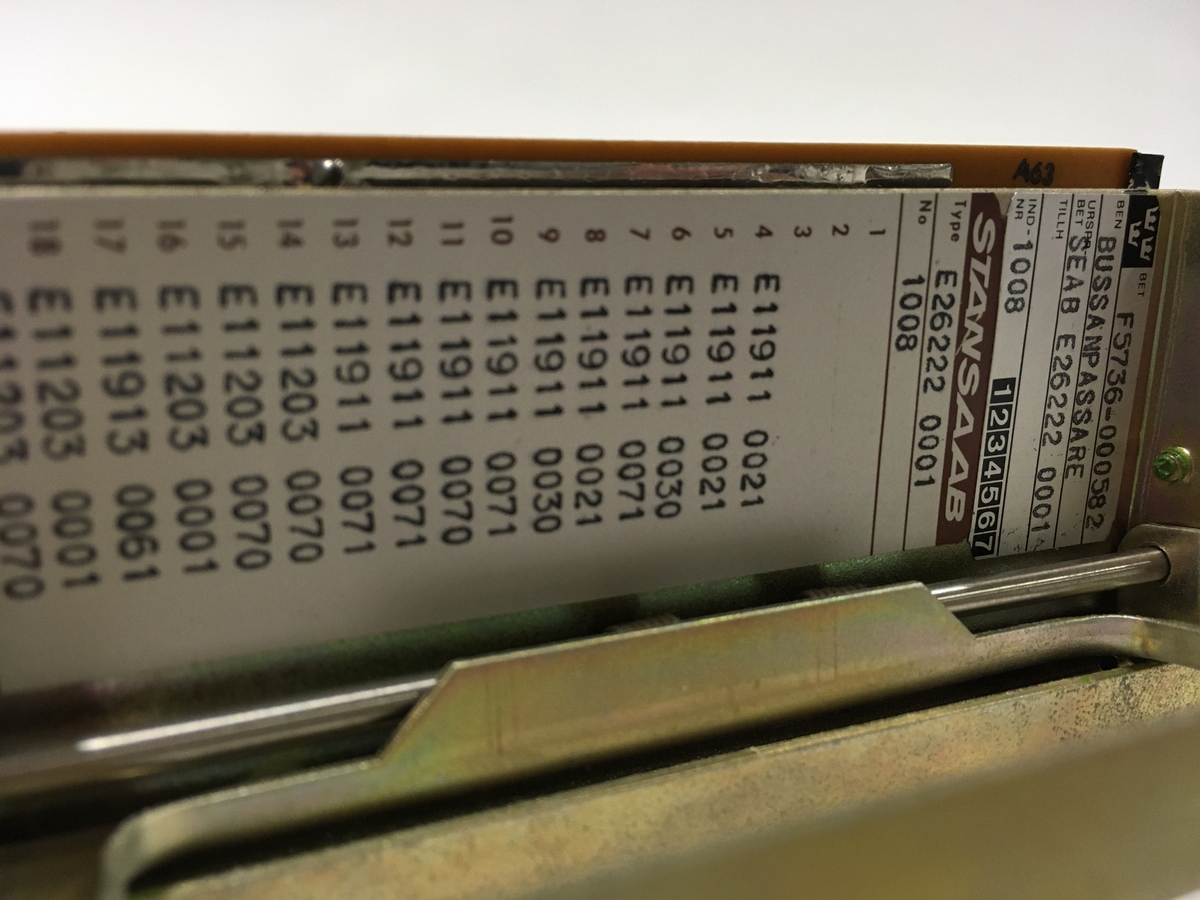 Kretskortkassett med bussanpassare för DBU till STRIL 60-system. Stansaab typ E26222 0001.